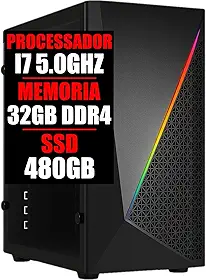 PC GAMER I7 10 GERAÇÃO 5.0GHZ, 32GB DDR4, SSD 480GB (16GB DDR4)