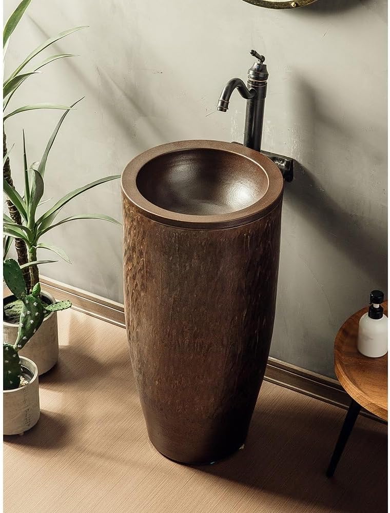Bathroom Countertop Vessel Sink Retro Garden Column Sink, Bathroom Toilet Pedestal Sink Vanity
