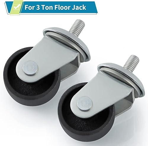 Miniatura 5 de Skelang Rueda giratoria de gato de carreras con vástago de 0.472 in para gato de piso de 3 toneladas