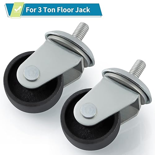 Miniatura 5 de Skelang Rueda giratoria de gato de carreras con vástago de 0.472 in para gato de piso de 3 toneladas