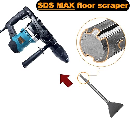 Miniatura 4 de Azulejo de 6 pulgadas de ancho y cincel Thinset Scaling Shank SDS-Max, broca de extracción de raspador de 6 x 15 pulgadas, ideal para taladros de