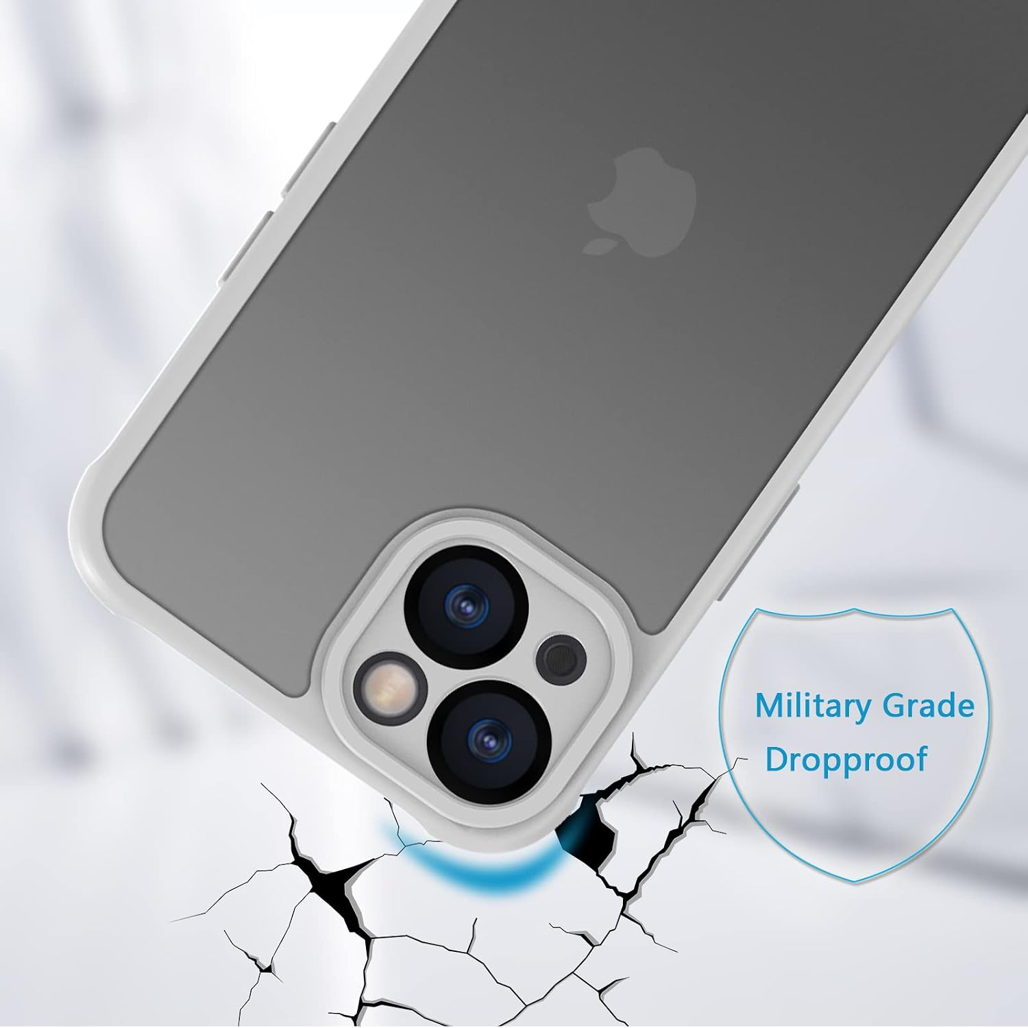 PinLiSheng Matte Case for iPhone 14 Case,Shockproof Protective Hard Back Slim Phone Case,Frosted Translucent Back Phone Cover, Anti-Fingerprint - Gray image 5