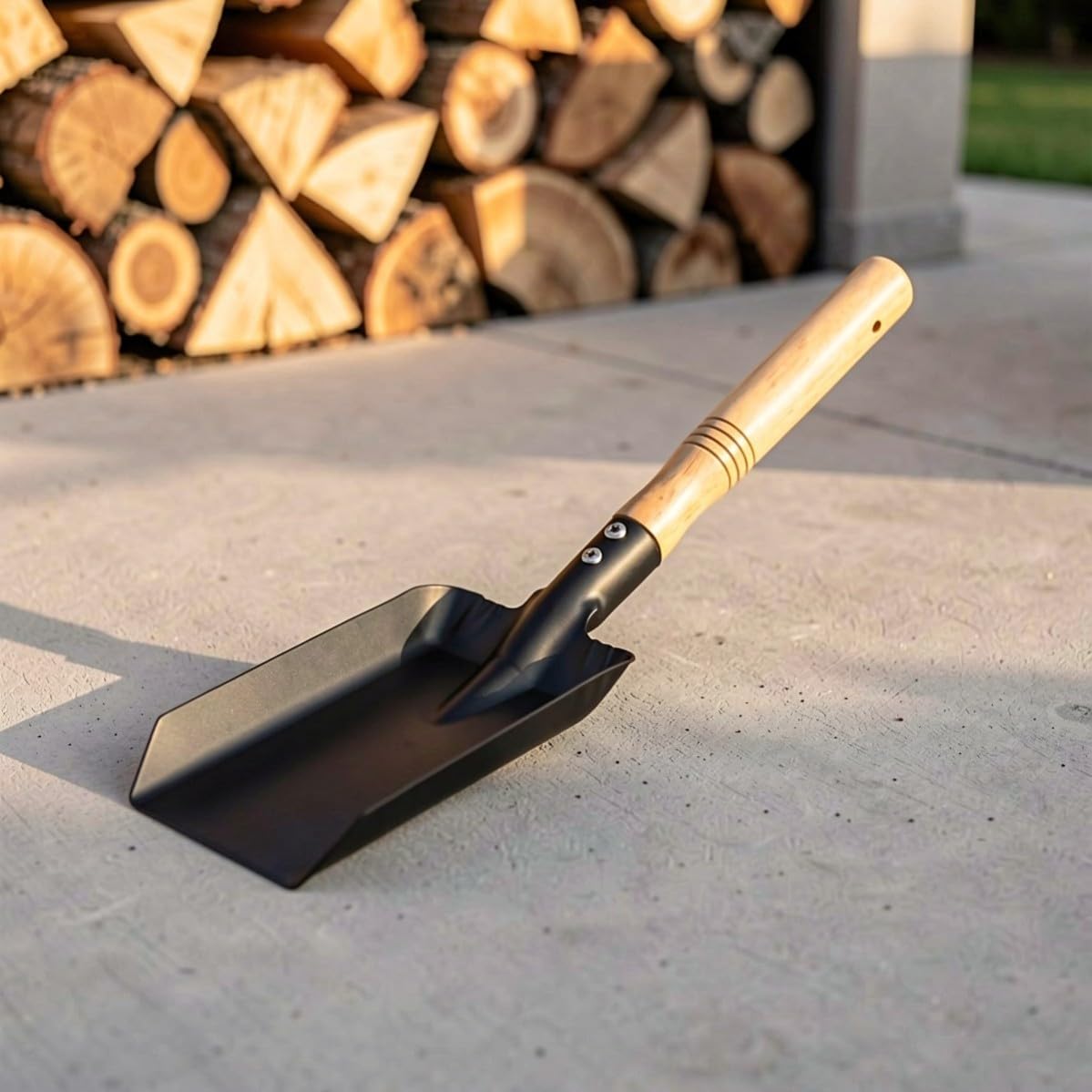 POPETPOP Cubo para Restos de Chimenea de Hierro Negro con Pala y Cepillo
