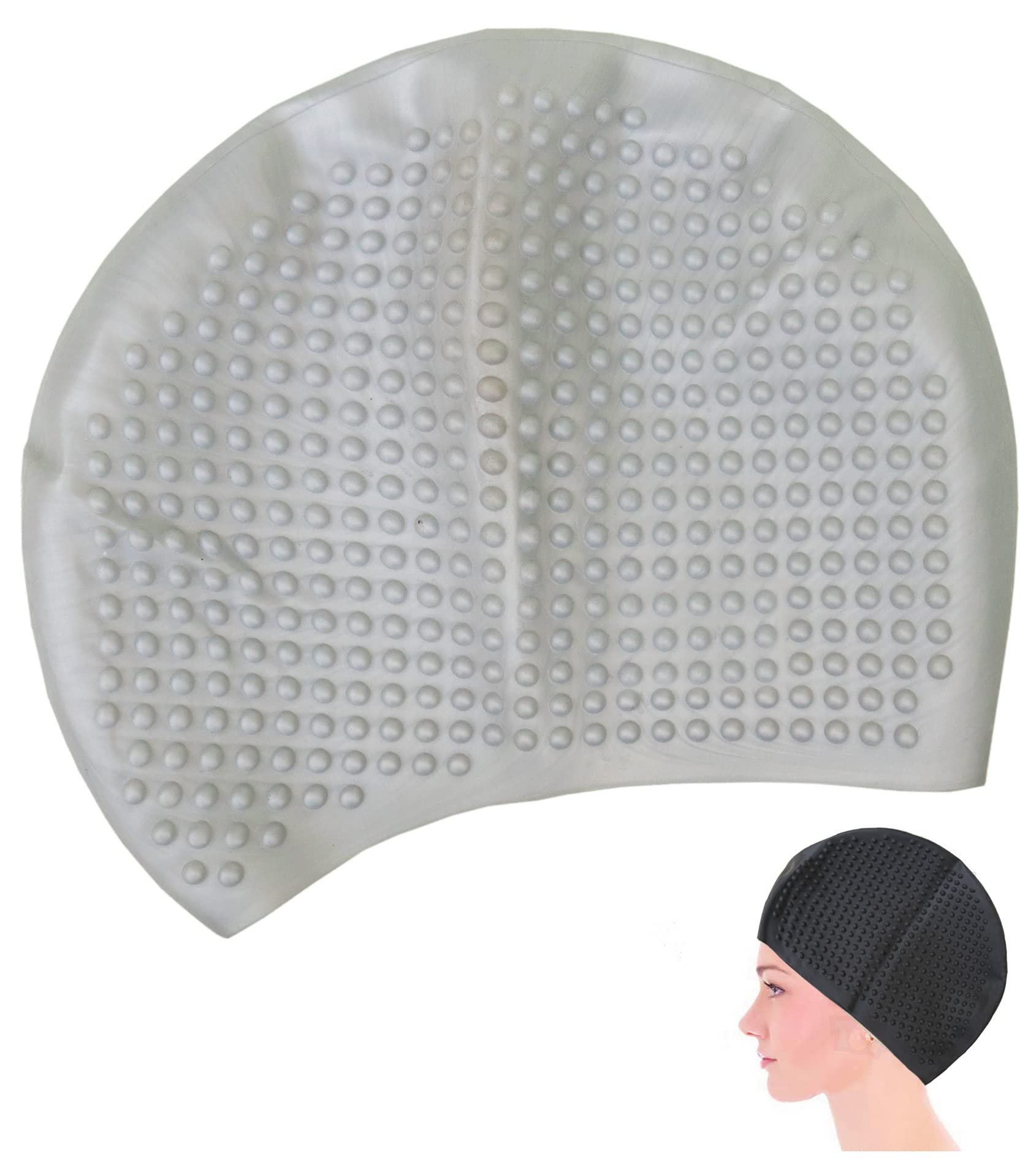Toyshine Bubble Design Silicone Long Hair Swim Caps Comfortable Durable Silicone Swimming Caps for Women Men Adults Kids(Pack of 2),Color May Vary SSTP (B09BVLPY4C) Amazon Price History, Amazon Price Tracker