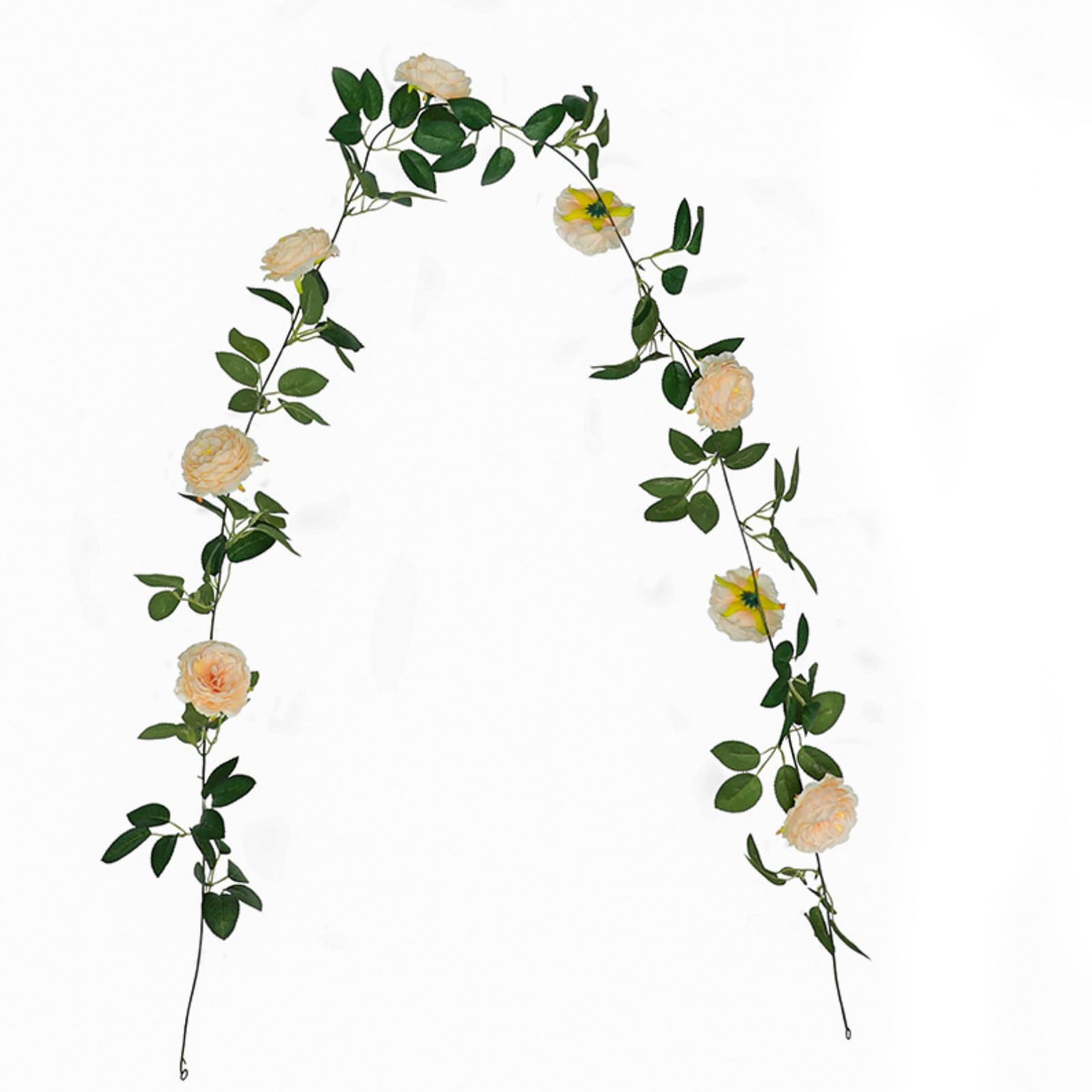 3 Stück (6,0 m) Rosa Blumengirlande, Kunstblumen Wie Echt für Hochzeitsbogen, Pfingstrosen Girlande Seidenblumen Hängend Rebe für Hochzeit, Party, Garten, Weihnachten (baise,6 Stück)