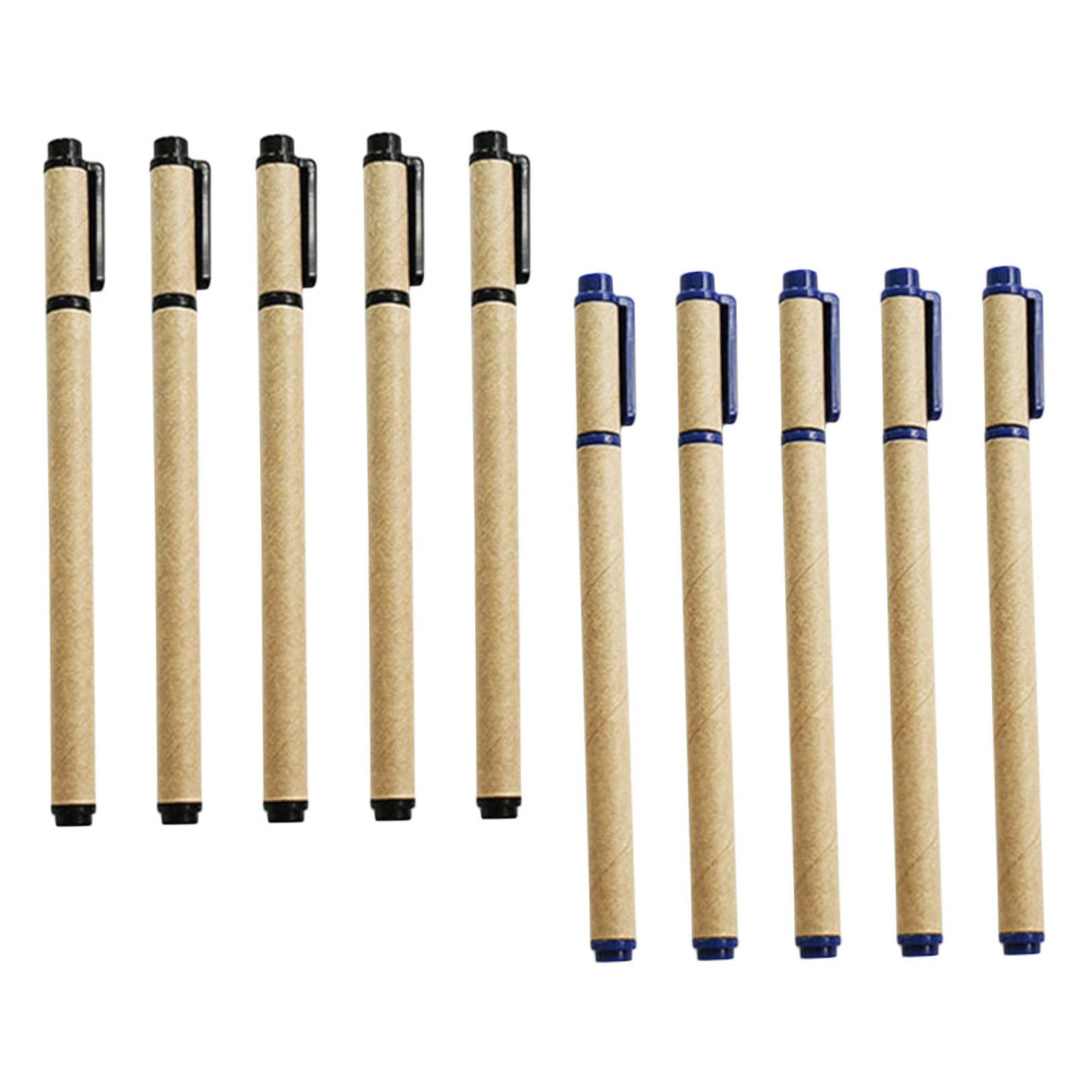 VILLCASE 50piezas Bolígrafos De Gel Kraft Bolígrafos De Estudio Negro y Azul Para Exámenes y Escritura Escolar