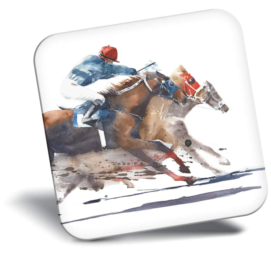 Destination Vinyl Ltd Fridge Magnet - Horse Racing Jockey Race 21697