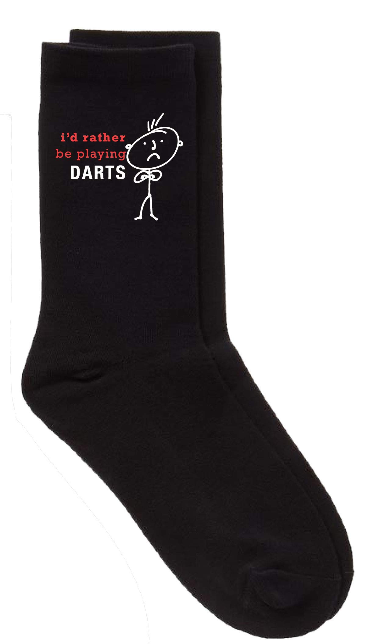 60 Second Makeover Men's Black Limited Rather Be Playing Darts Calf Socks Fathers Day Dad Husband Boyfriend Uncle Grandpa Grandad Present