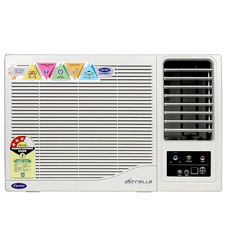 Carrier 12K Estrella Cx 1 Ton 3 Star Window AC (Copper Condenser, CAW12EC3R31F1, White)