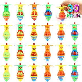 30 Pack of LED Spinning Tops Light Up Flashing UFO Spinner Toys for Kids,Party Favors for Kids Goodie Bags,Birthday Return Gift,Stocking Stuffers Novelty Bulk Toys Random Color