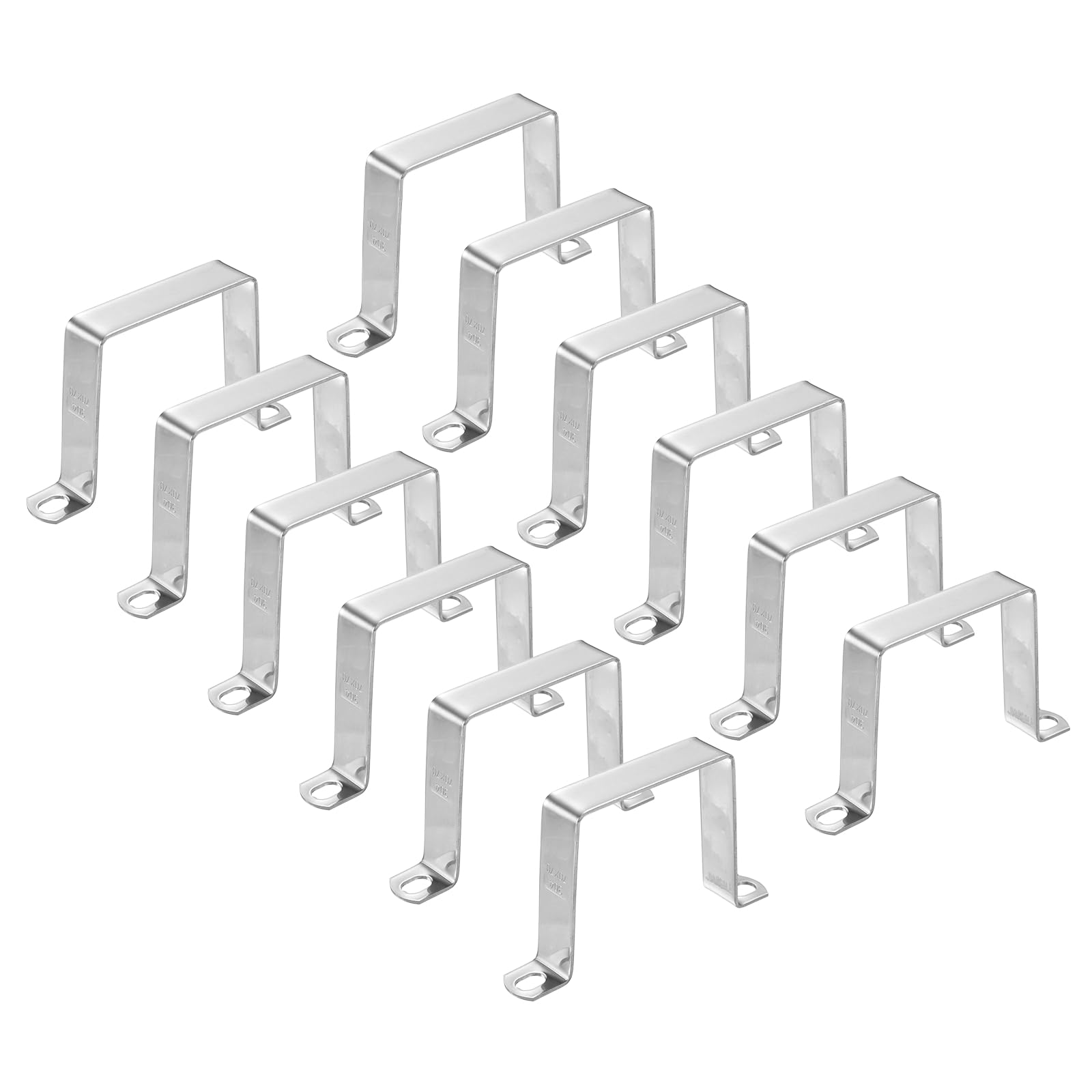 HARFINGTON 12 morsetti quadrati per tubi, 70 x 70 mm, in acciaio inox 304 | Morsetto a forma di U, staffa connettore per tubo quadrato con fibbia per tubo flessibile