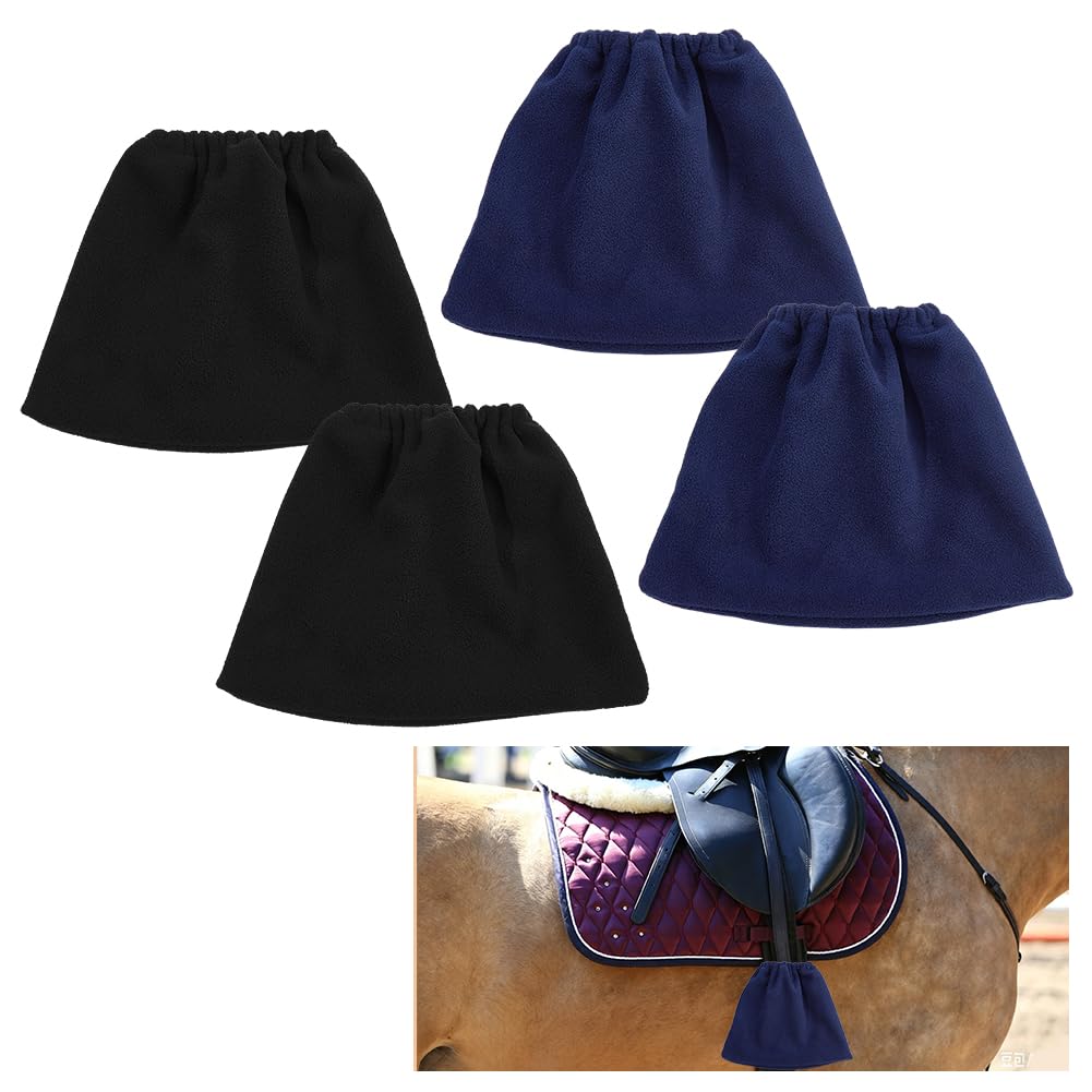 NBEADS 4 Pcs Stirrup Covers English Stirrup Bag, 2 Colors Fleece Horse Stirrup Drawstring Bags Stirrup Protection Covers for Horse Riding Gear Storage Saddle Protector, 200x105-260x3mm