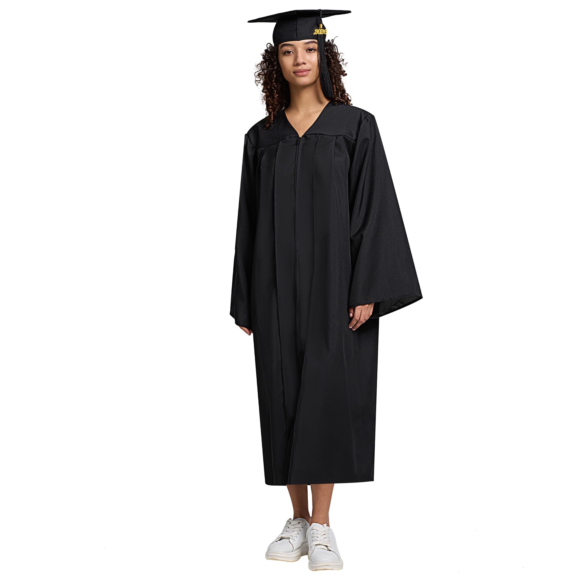 Graduation Cap and Gown 2026 Matte Unisex Robe with Adjustable Grad Cap Tassel for High School College Ceremonies