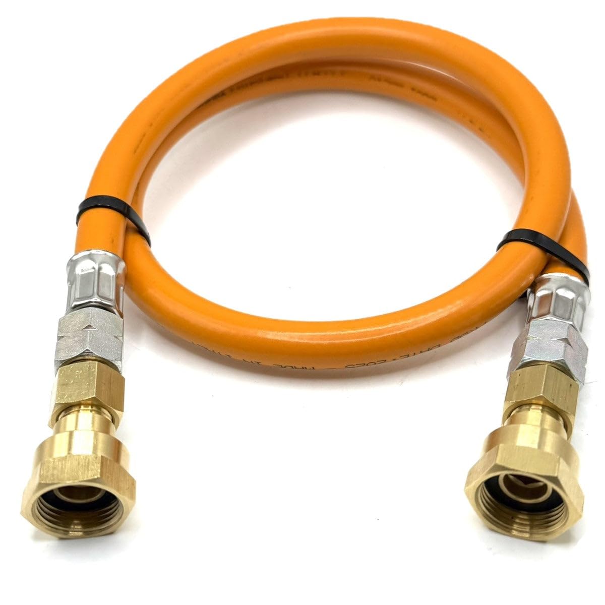Tubo flessibile per gas ad alta pressione GPL, 150 cm W20 RH x W20 RH, connettori girevoli arancione per tubo GPL per roulotte, camper, camper e regolatori paratie