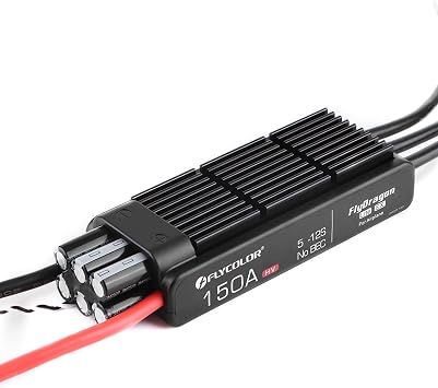 FLYCOLOR Lite-32 150A HV ESC 5-12S OPTO لطائرة هليكوبتر RC طراز بدون فرشاة وحدة تحكم إلكترونية في السرعة تدعم 210 كيلو دورة في الدقيقة، متوافقة مع محرك JP EDF مقاس 105 مم و120 مم بدون BEC