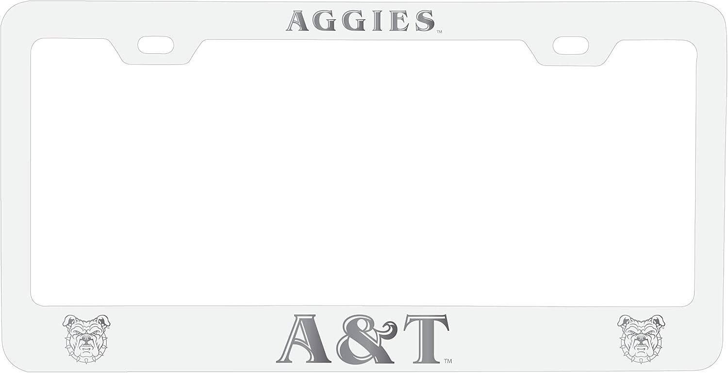 North Carolina A&T State Aggies Laser Engraved Metal License Plate Frame Black Officially Licensed Collegiate Product