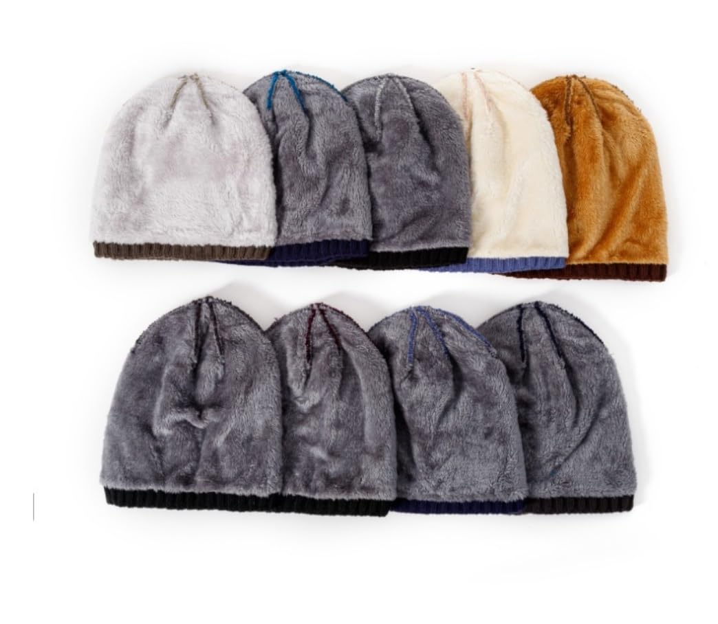 Gorro Invierno Sombrero Gorros Para Hombres Y Mujeres, Gorro De Media De Calavera Cálido Con Forro Polar De Invierno Sombrero Invierno Moda