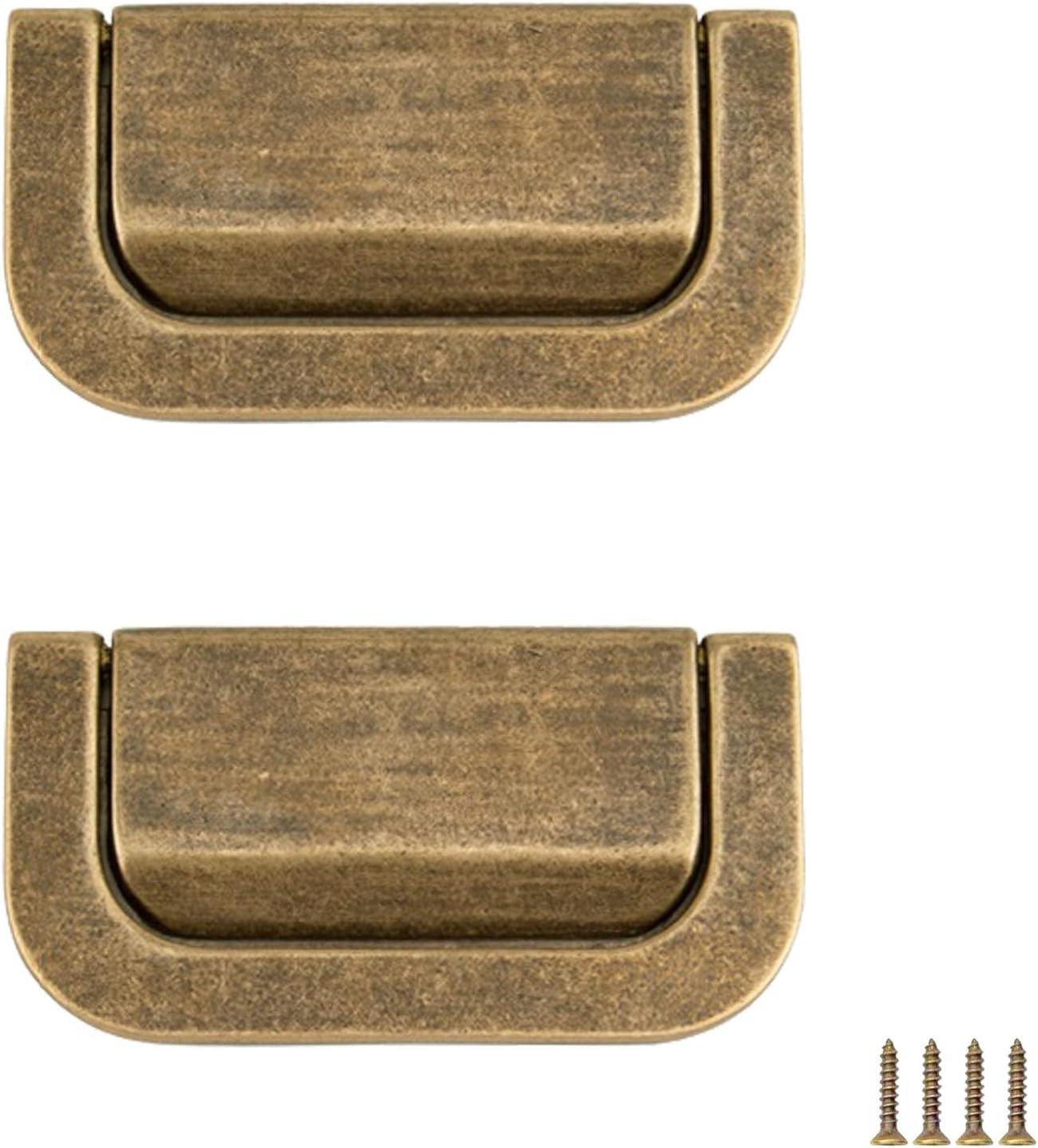 Tnbccxn 74Mm Long Bronze Concealed Handle Cabinet Handles, Cabinet Handles,2Pack Brass Drawer Wardrobe Sliding Door Invisible Gold(74Mm Long Bronze Concealed Handle)