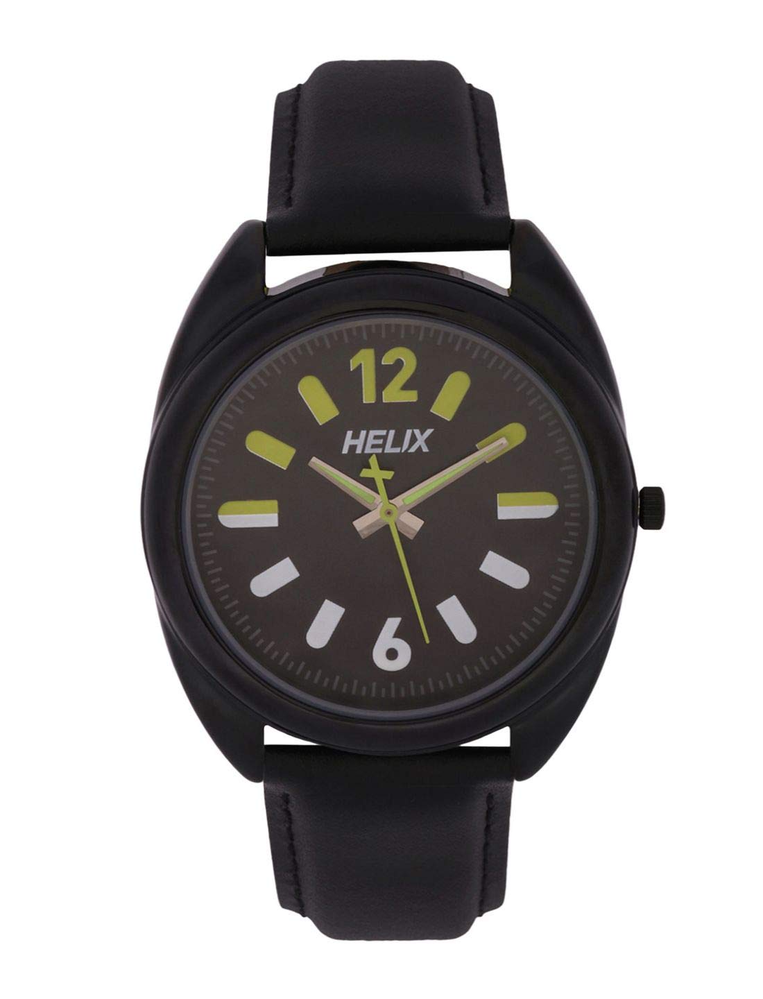 Helix Leather Analog Green Dial Mens Watch-Tw038Hg04, Band_Black (B087DKKLLM) Amazon Price History, Amazon Price Tracker