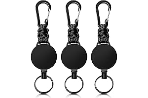 3-Pack Retractable Keychain, Heavy Duty Carabiner Badge Holder Keychain Extender