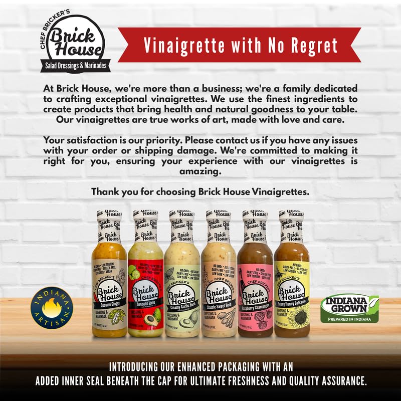 Miniatura 7 de Brick House Avocado Lime Vinaigrette Salad Dressing, 12 oz - Vegan, Low Sodium Salad Dressing, Dairy-Free, Gluten-Free, Clean Label, Keto & Paleo