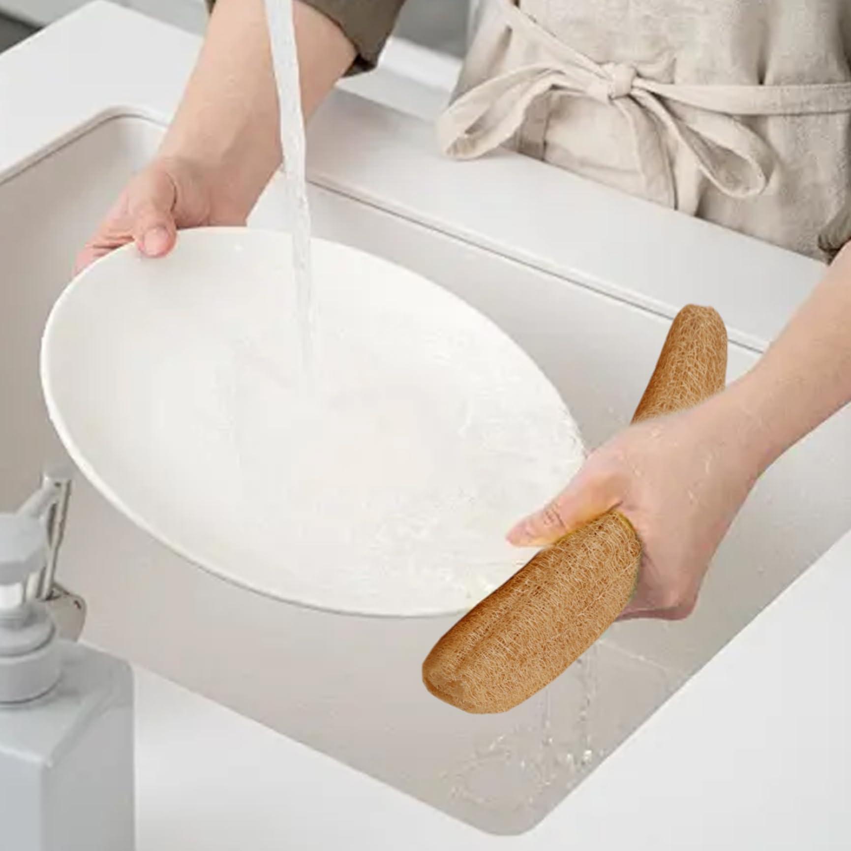 Luffa da doccia 5 pezzi 12-16 pollici Spugna di luffa naturale biodegradabile Scrubber esfoliante per il corpo Bagno schiumogeno morbido e facile per uomini e donne...