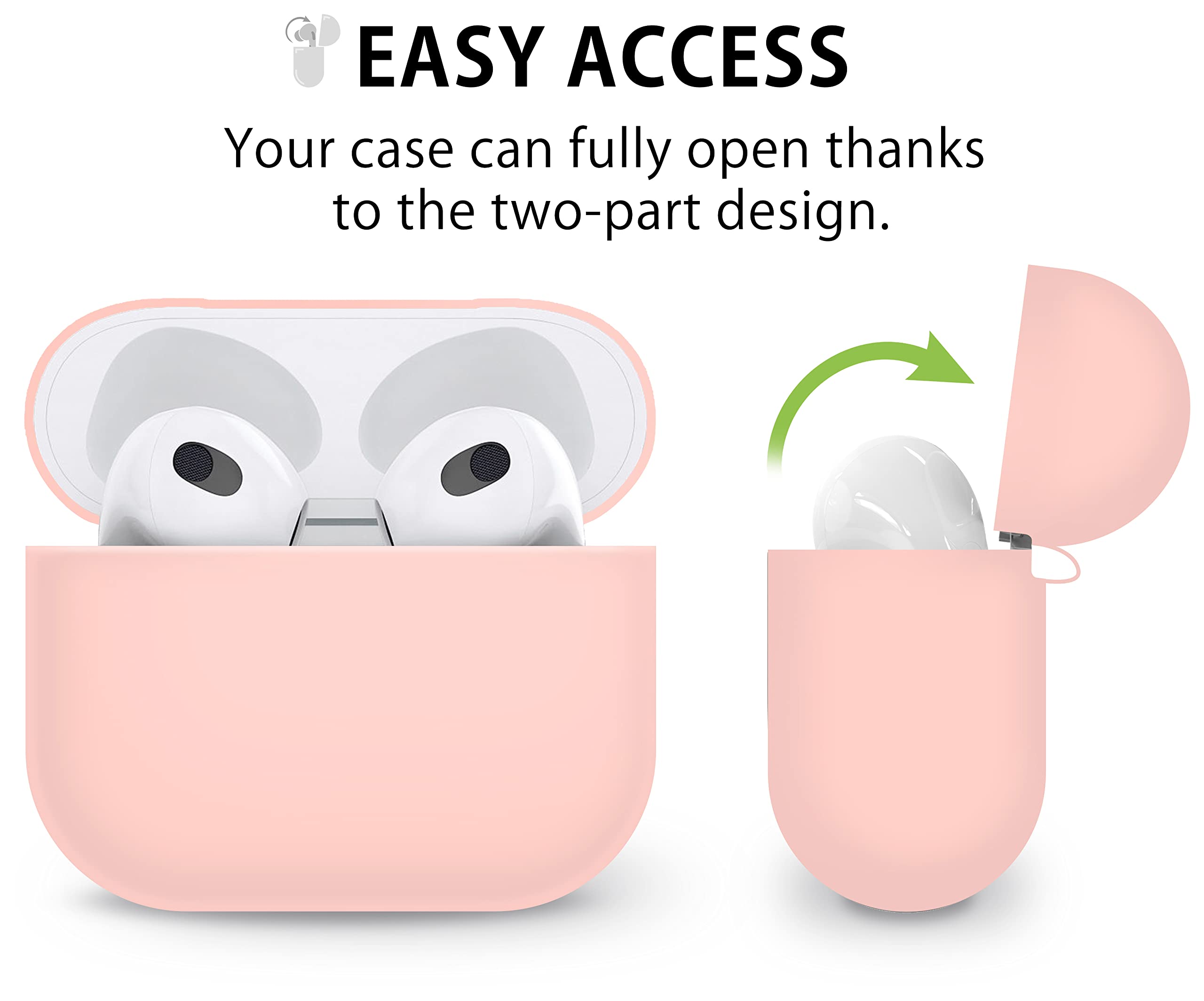 MyGadget Silicone Case compatible with Apple AirPods 3rd Generation, Shockproof Cover for Bluetooth Earphones - Image 3