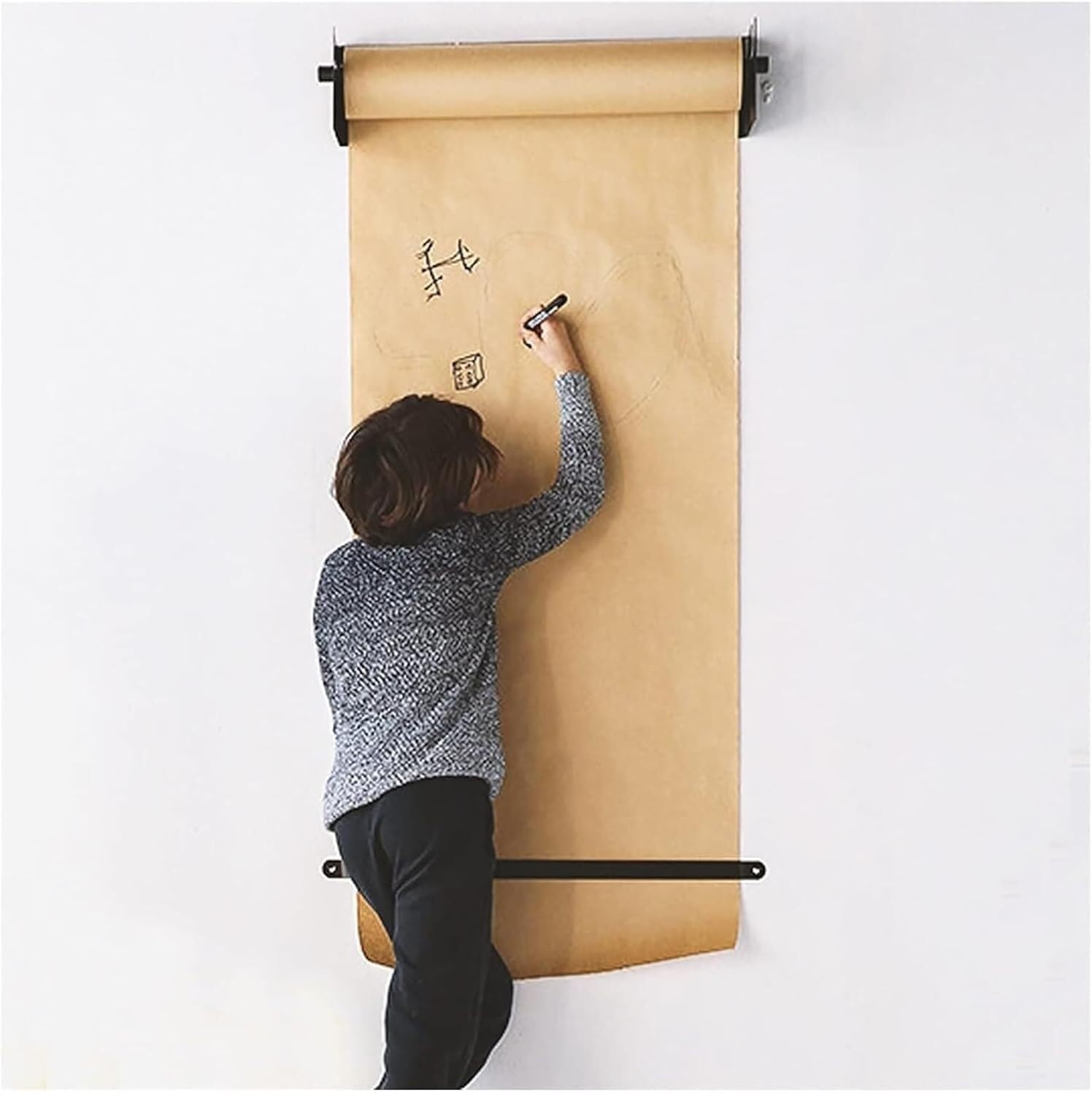 Dozownik i krajalnica do papieru kraftowego, szeroki 61 cm, uchwyt do projektów DIY, rysowania i tablicy ogłoszeń, wygodny organizer na artykuły rzemieślnicze