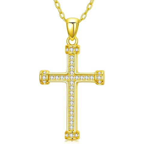 14K Gold Cross Necklaces for Women Dainty Cross Necklace Faith Pendant Jewelry Gift...