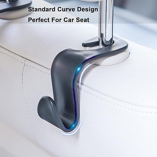 Miniatura 5 de Gancho para reposacabezas de asiento de automóvil, paquete de 8 ganchos para bolsas de vehículos, gancho para asiento trasero y reposacabezas,