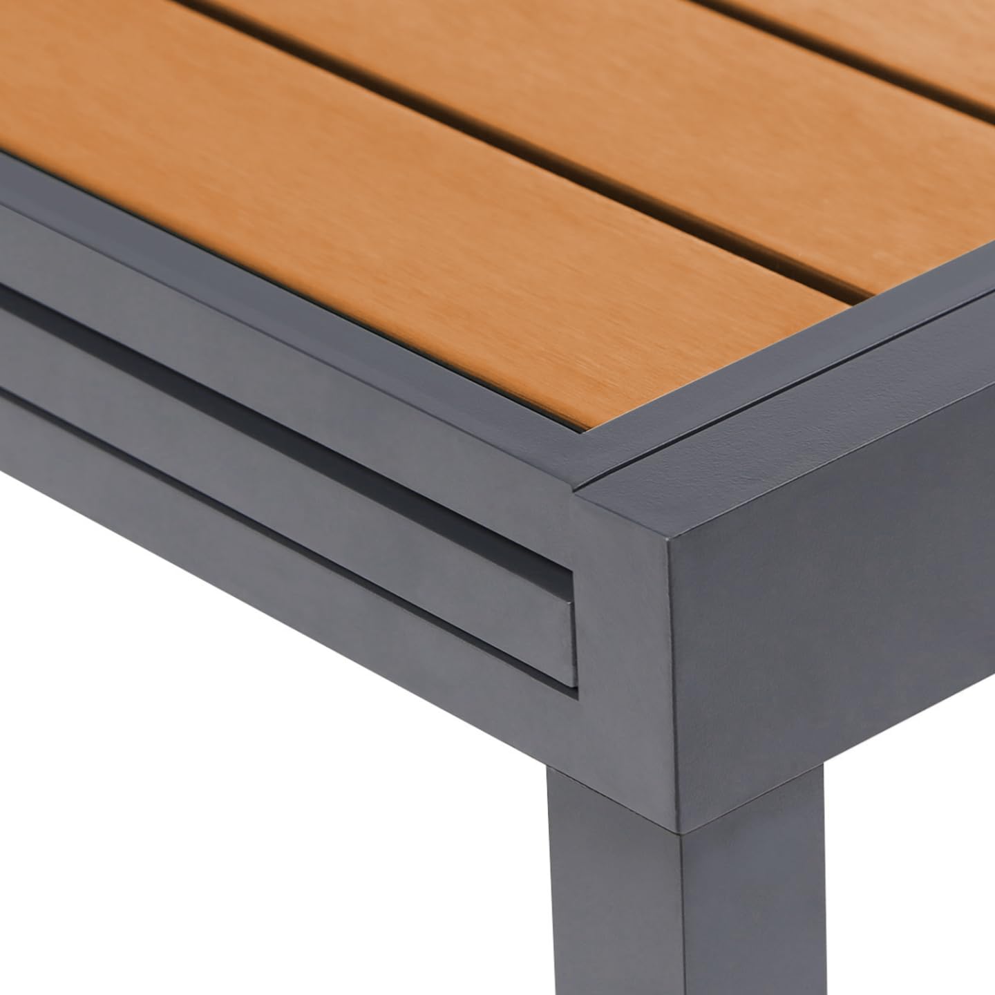IDMarket - Salon de Jardin Poly Table Extensible 135-270 CM et 12 chaises Bois et Gris foncé