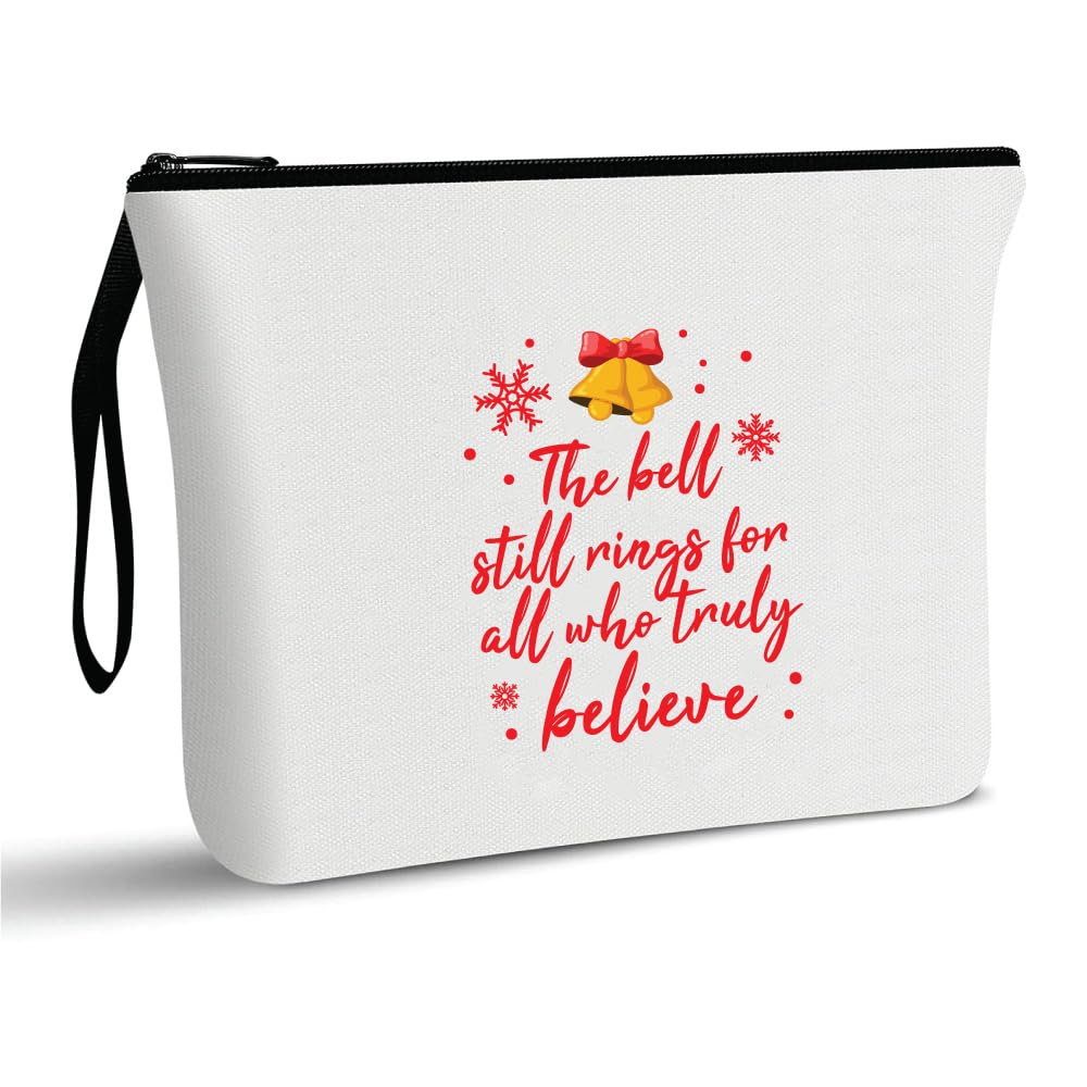 Christmas Cosmetic Bag with Zipper - Merry and Bright Makeup Storage - Gift for Beauty Lovers (Design 1)