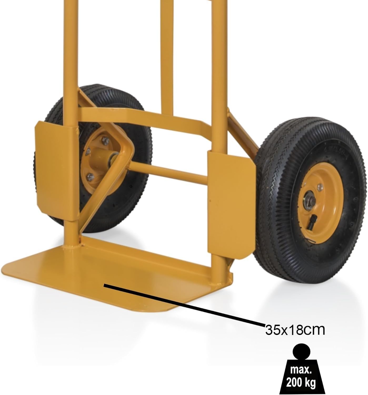 VITO Carrello portasacchi 200 kg con pneumatici | Telaio in acciaio | Carrello da trasporto per carrelli elevatori, carrello pesante con parafango in acciaio per traslochi (VICA7)