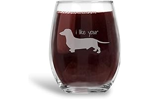 I Like Your Wiener Dachshund Stemless Wine Glass - Funny 21oz Wine...
