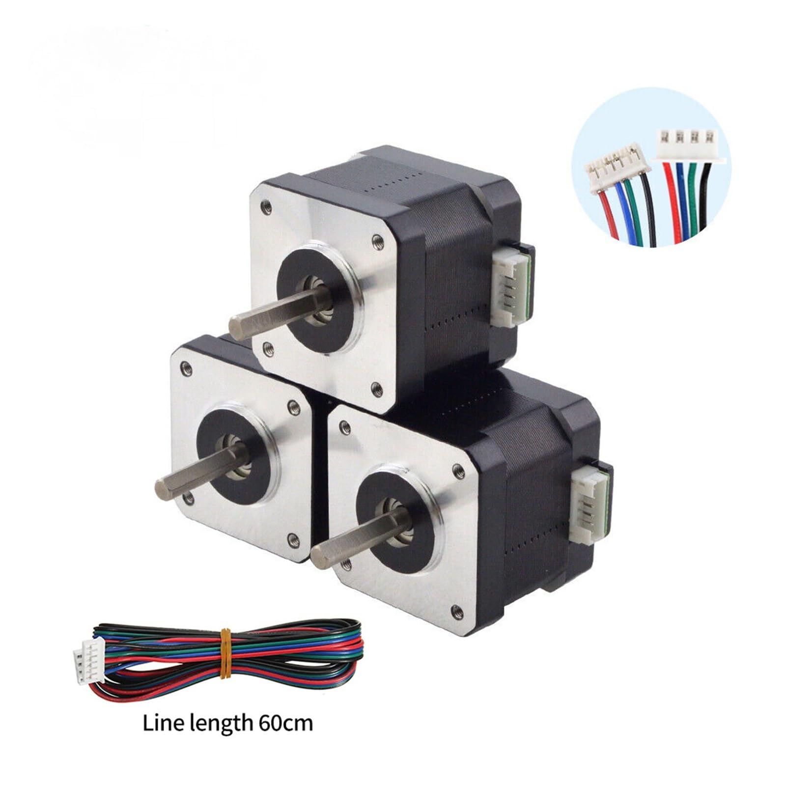 Schrittmotor Nema 17 42 Stepper Motor 42x34.0MM with 60CM Cable for 3D Printer Parts CNC Router Engraving Machine(B 3PCS)