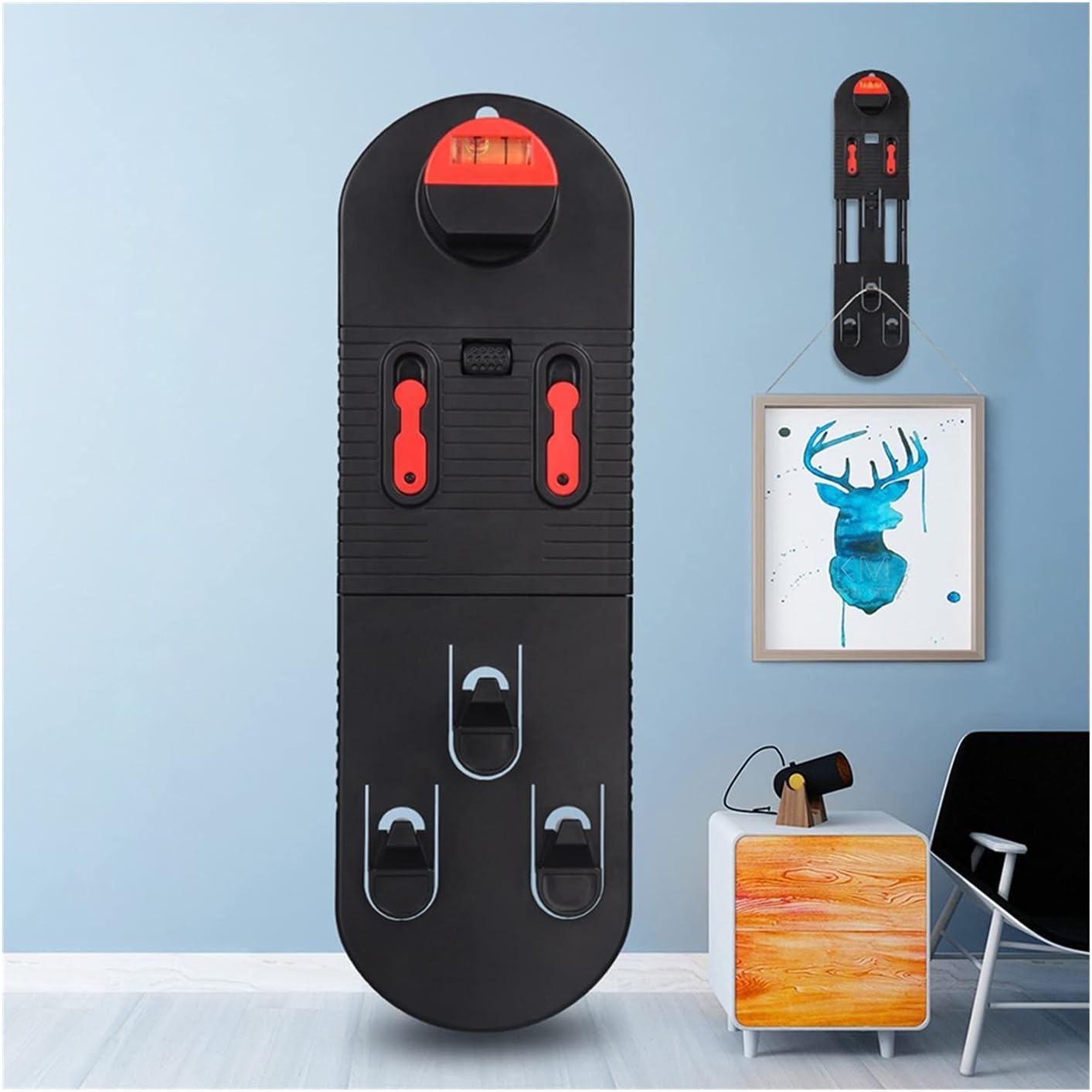 Picture Hanging Tool-Photo Frame Ruler Picture Frame Horizonized Hang Tool Spirit Level Angle Gauge Kit Measuring Ruler for Picture Hanging DIY Tool (Color : A)