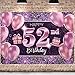 PAKBOOM Happy 52nd Birthday Banner Backdrop - 52 Birthday Party Decorations Supplies for Women - Pink Purple Gold 4 x 6ft