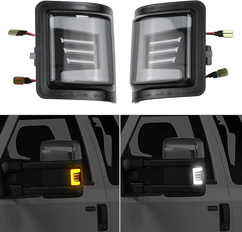 Miniatura 5 de Luces indicadoras de espejo lateral Switchback LED compatibles con Ford F250 F350 F450 F550 Super Duty 2008-2016 (luces de señal de giroluces de