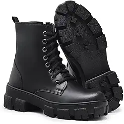 Bota Feminina Coturno Feminino Blogueira Militar Tratorada Plataforma