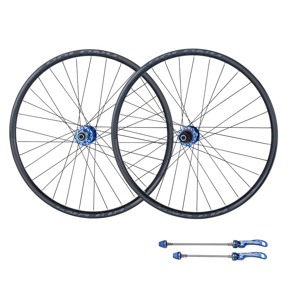 HOMSXPAC Mountain Bike Wheelset 26 27.5 29 Inch Quick Release Front Rear Bicycle Wheels Disc Brake Set Sealed Bearing Hubs (Blauw, 27.5inch)