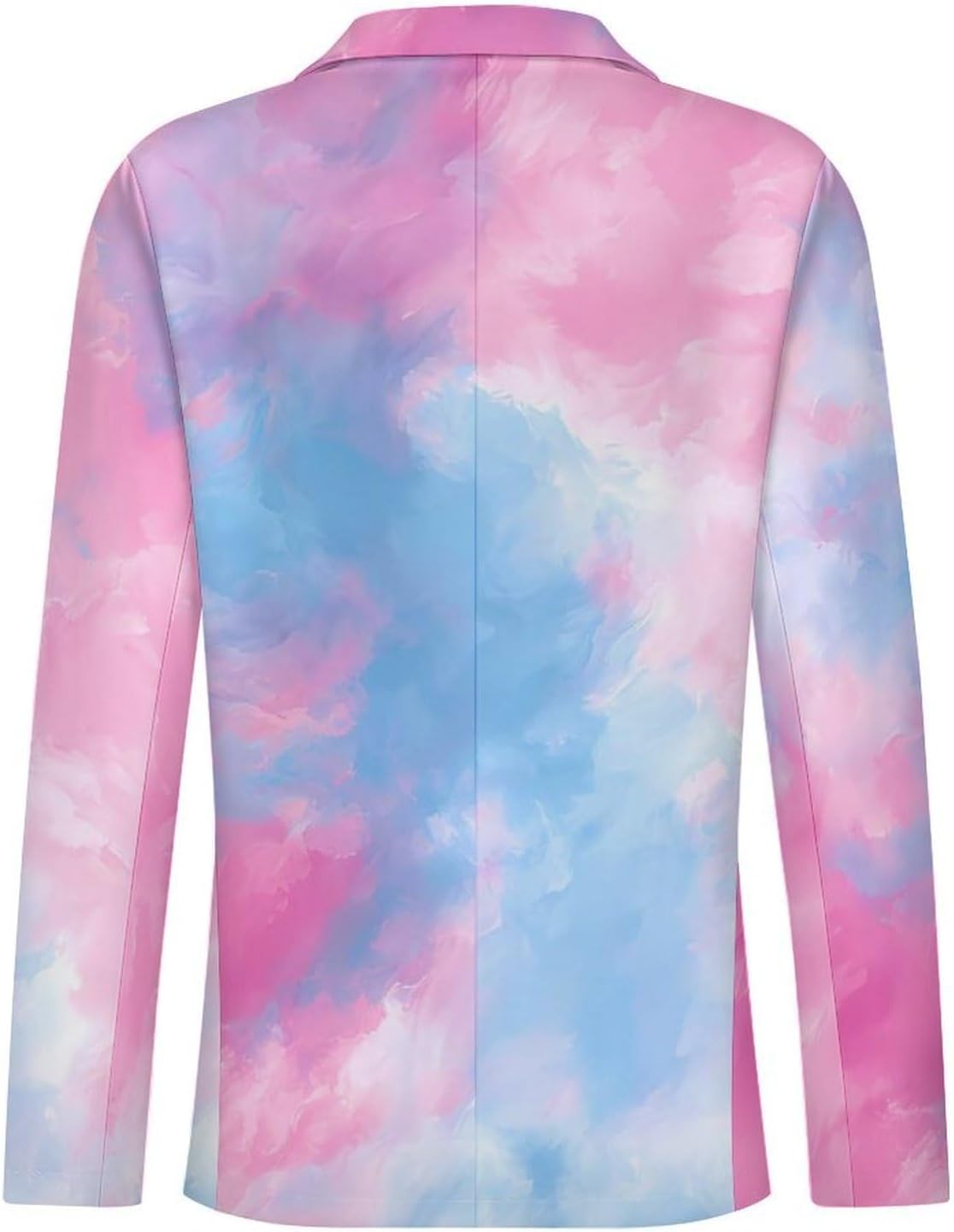 Pinkblue Tie-Dye Suits Blazer for Men Buttons Jacket Coat Business 6X-Large