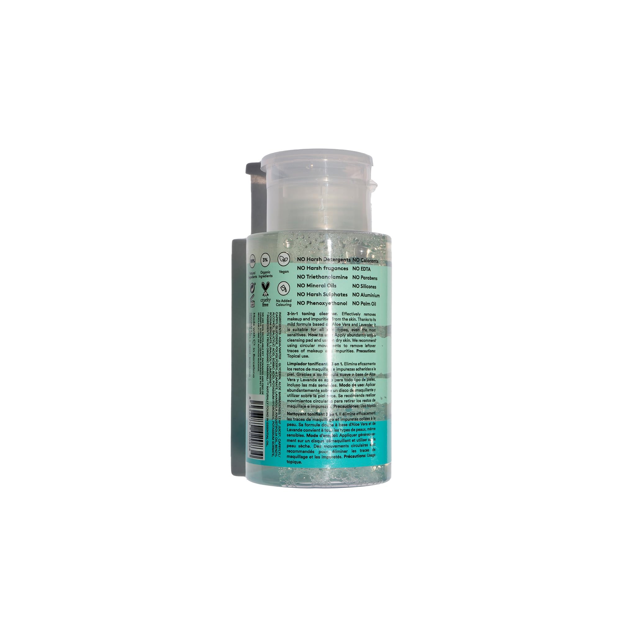 COCUNAT - Acqua Micellare 3 in 1 - Deterge, Tonifica e Rimuove il Trucco - Aloe Vera - Lavanda - Adatta Alle Pelli Sensibili - Senza Silicone e Parabeni - 200 ml