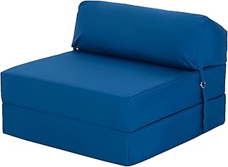 Ready Steady Bed Comfortable Fold Out Z Bed Chair | Sofa Bed Futon Lightweight | Soft Water resistant Cover | Ergonomically Designed Single Mattress Zbed (Blue)
