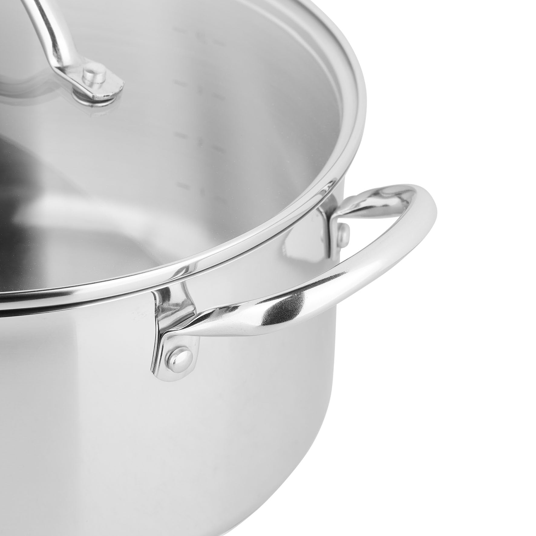 Sitram 717095 - Olla de resistencia (diámetro de 24 cm, 100% acero inoxidable, con tapa de cristal, fondo de triple espesor, interior sin revestimiento nocivo, todo tipo de fuegos, incluida inducción