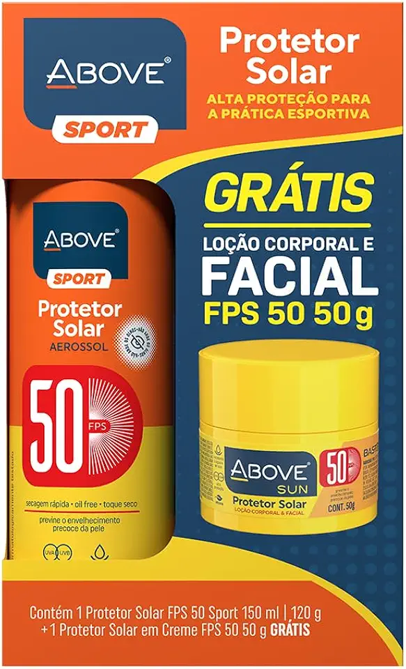 Above Kit Protetor Solar Sport Fps50 150Ml+ Protetor Solar Creme Fps50 50G