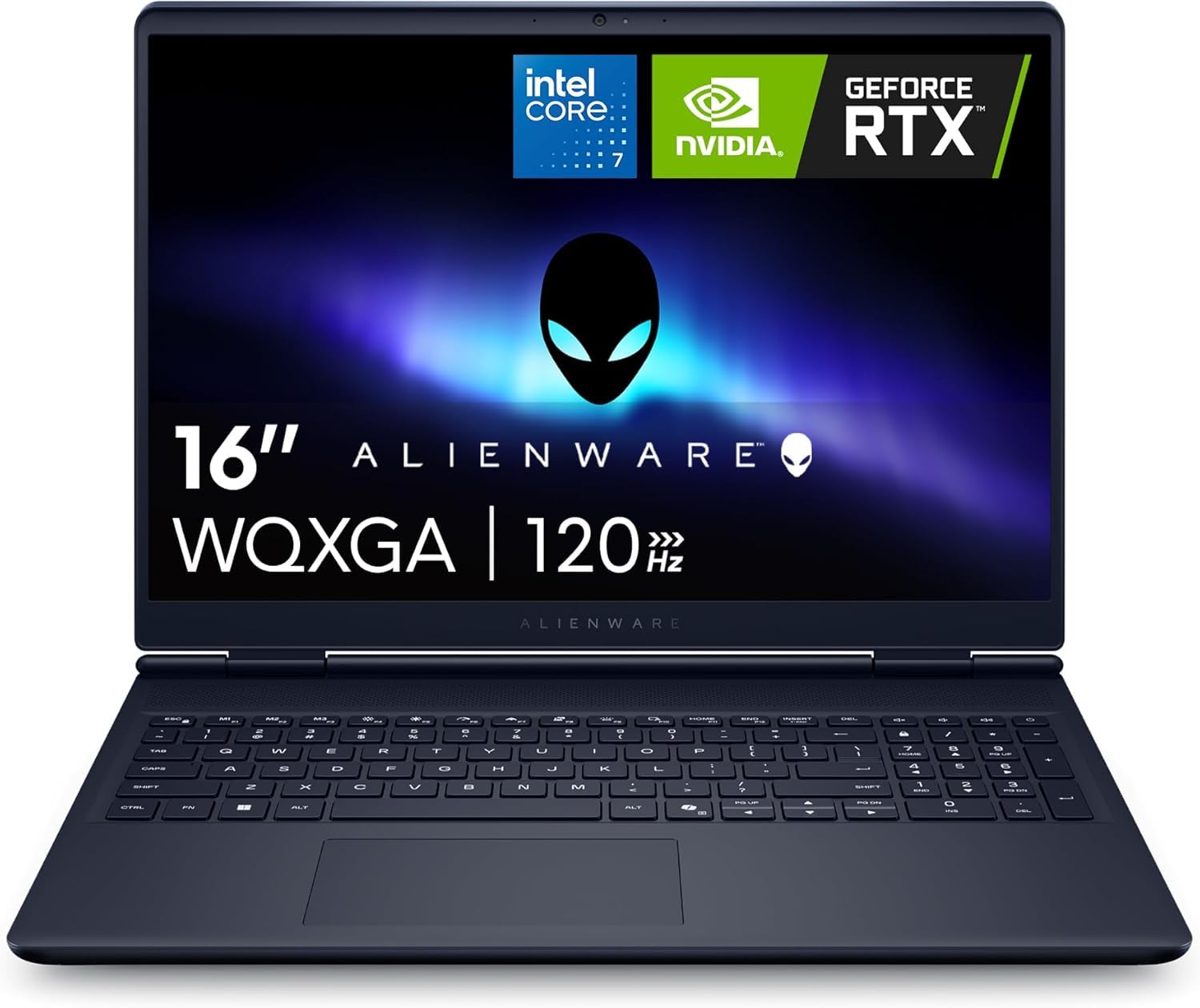 Alienware 16 Aurora Gaming Laptop AC16250-16" WQXGA 120Hz Display, Intel Core 7-240H Processor, 16GB DDR5 RAM, 512GB SSD, NVIDIA GeForce RTX 5050 8GB Graphics, Windows 11 Home, Onsite Service - Blue