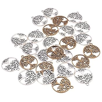 Pendentifs Arbre De Vie PandaHall - Lot De 40 Pièces - 10 Couleurs - Symbolique Porte-bonheur - Pour Création Bijoux DIY