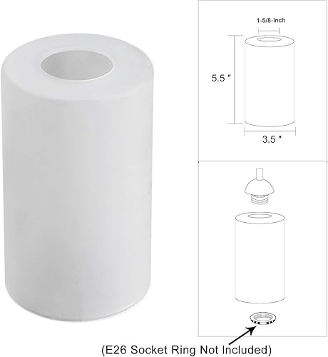 Miniatura 6 de Pantalla de lámpara de vidrio esmerilado transparente, globo de repuesto para accesorios de vidrio o pantalla con apertura de ajuste de 1-58