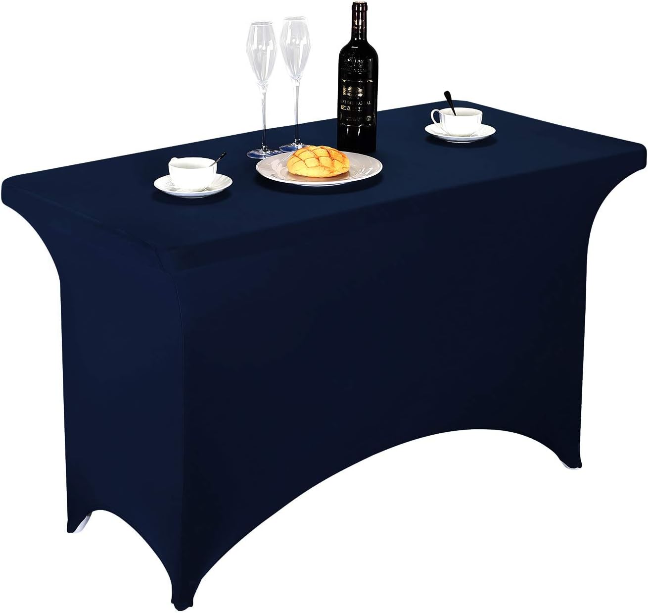 LZYSpandex Fitted Stretch Table Cover for 4ft or 6ft or 8ft Folding Table, Rectangular Cocktail Tablecloth, Perfect for Party or Banquet