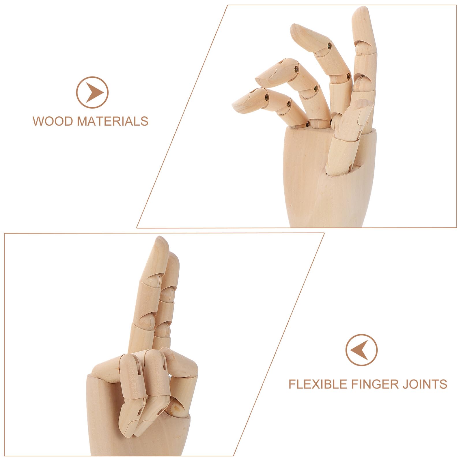 Holz handmodell Gelenkig Beweglich Künstler Zeichenpuppe Skizzieren Übungshand Nageldesign Dekoration Schreibtisch Ornament Geschenk für Künstler